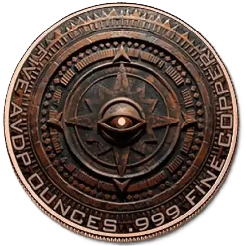 5 oz Copper Round Eye of the Beholder with Acrylic Case