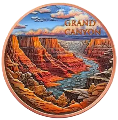 5 oz Copper Grand Canyon Natural Wonders with Acrylic Case