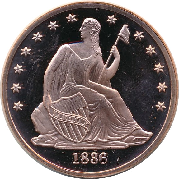 1 oz Copper Round - 1836 Seated Liberty