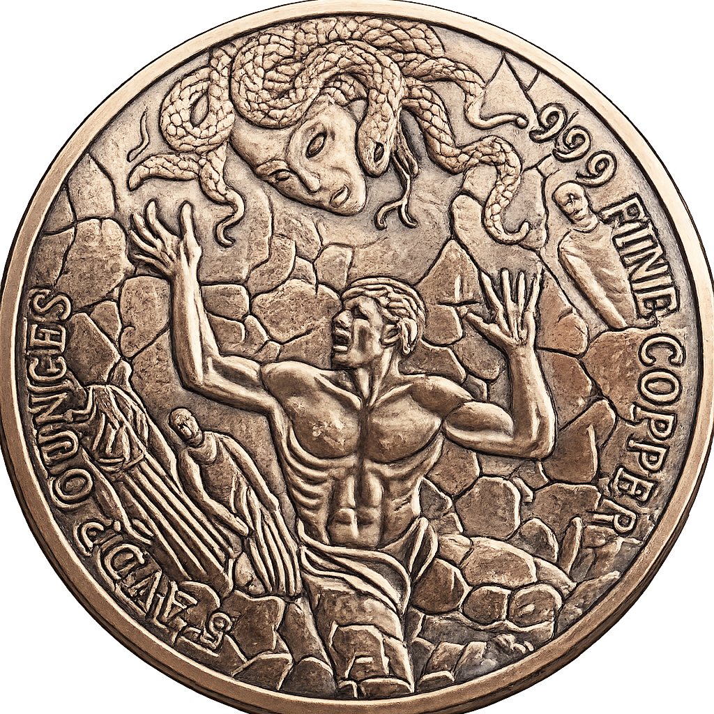 5 oz Copper Medusa's Gaze with Acrylic Case