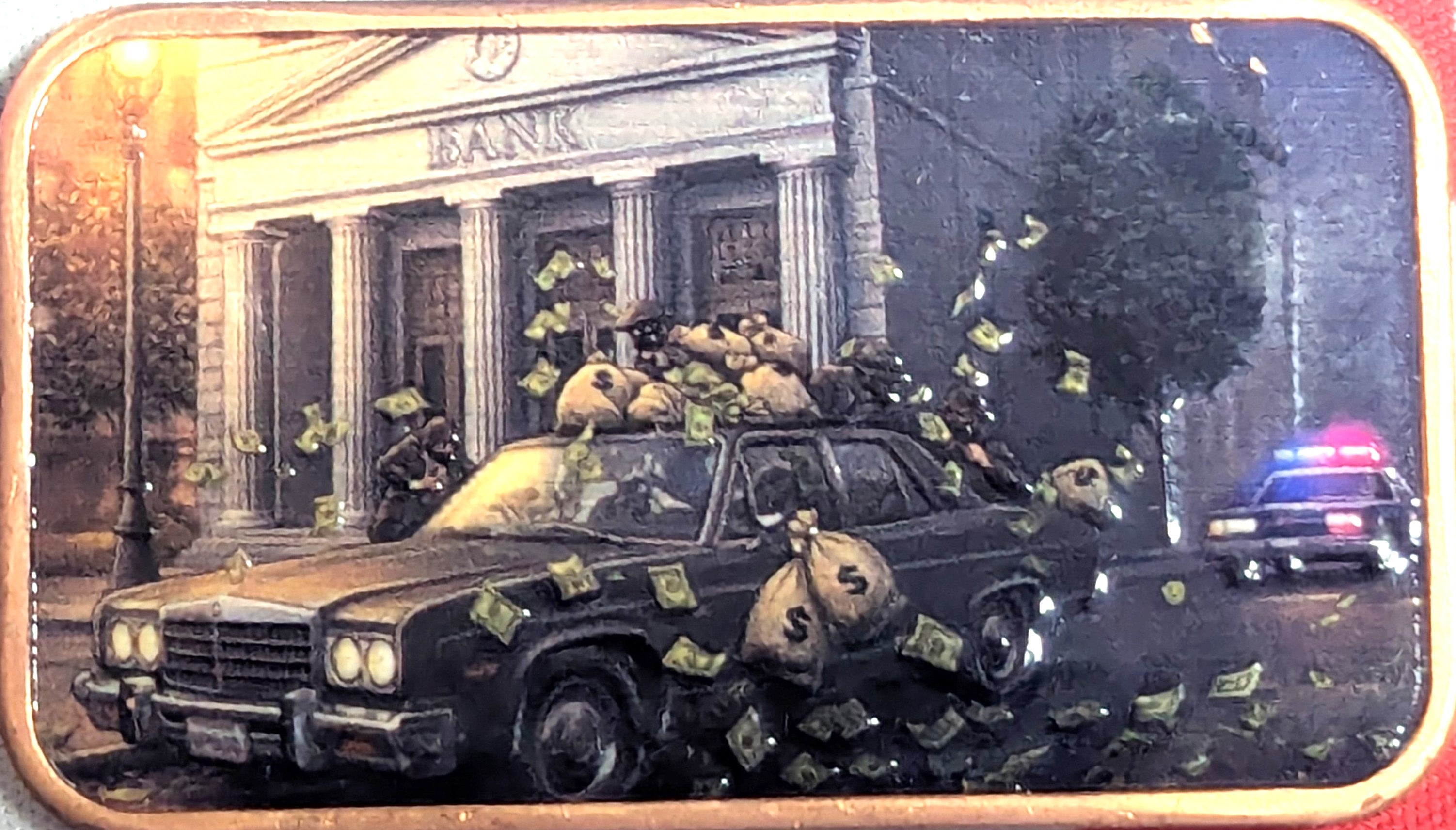 Bank Robbery 1 oz Copper Bar Colorized