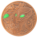 5 oz Copper Alien with Glow in the Dark Eyes with Acrylic Case