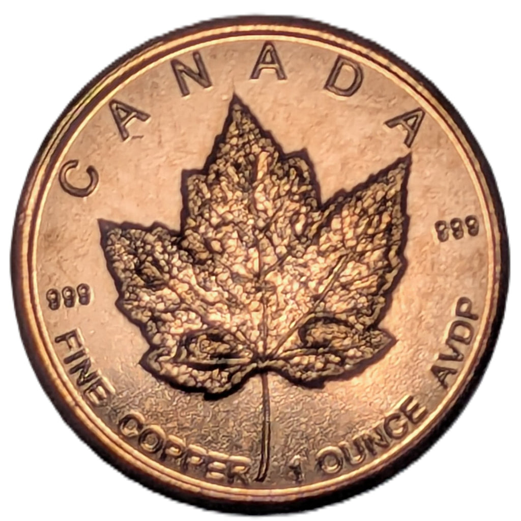 Canadian Maple Leaf 1 oz Copper Round