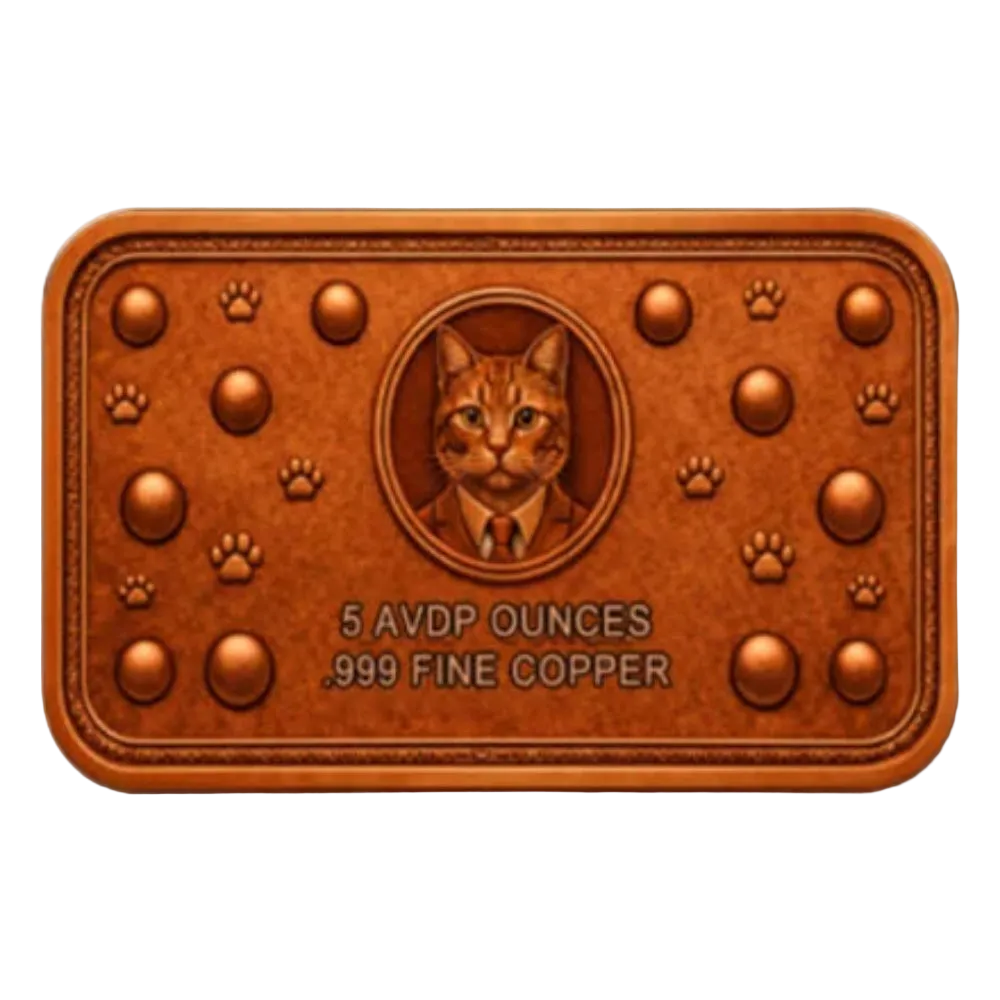5 oz Copper Cats Playing Poker in Acrylic Case