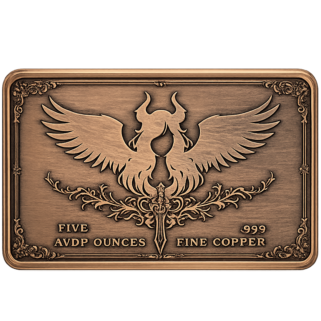 5 oz Copper Dark Angel in Acrylic Case