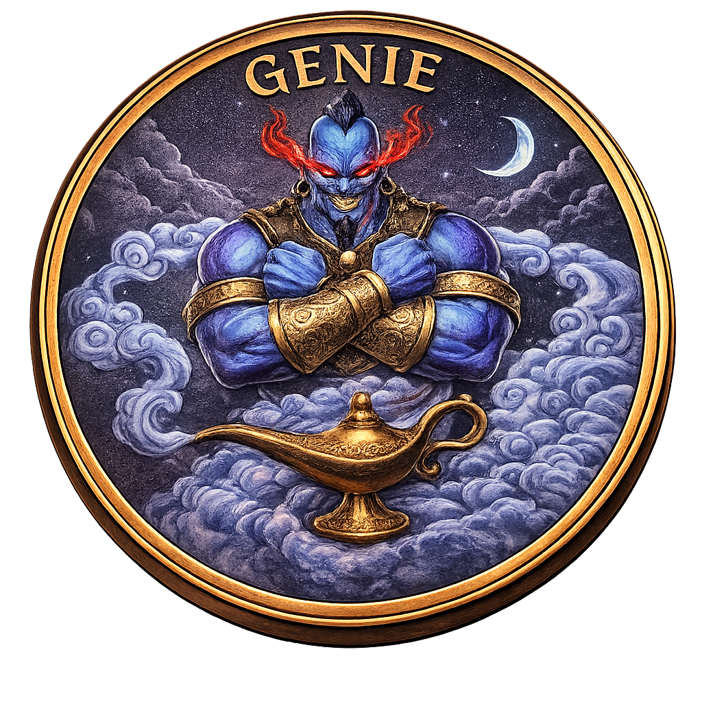 5 oz Copper - 2026 Liberia Genie 5,000 Mintage With Acrylic Case