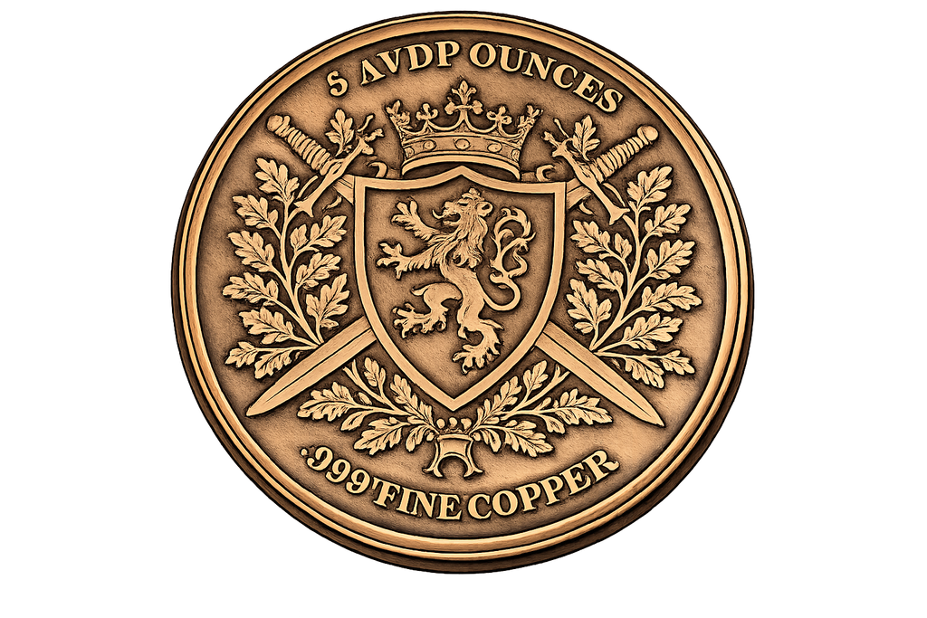 5 oz Copper Round Knight of the Realm Acrylic Case