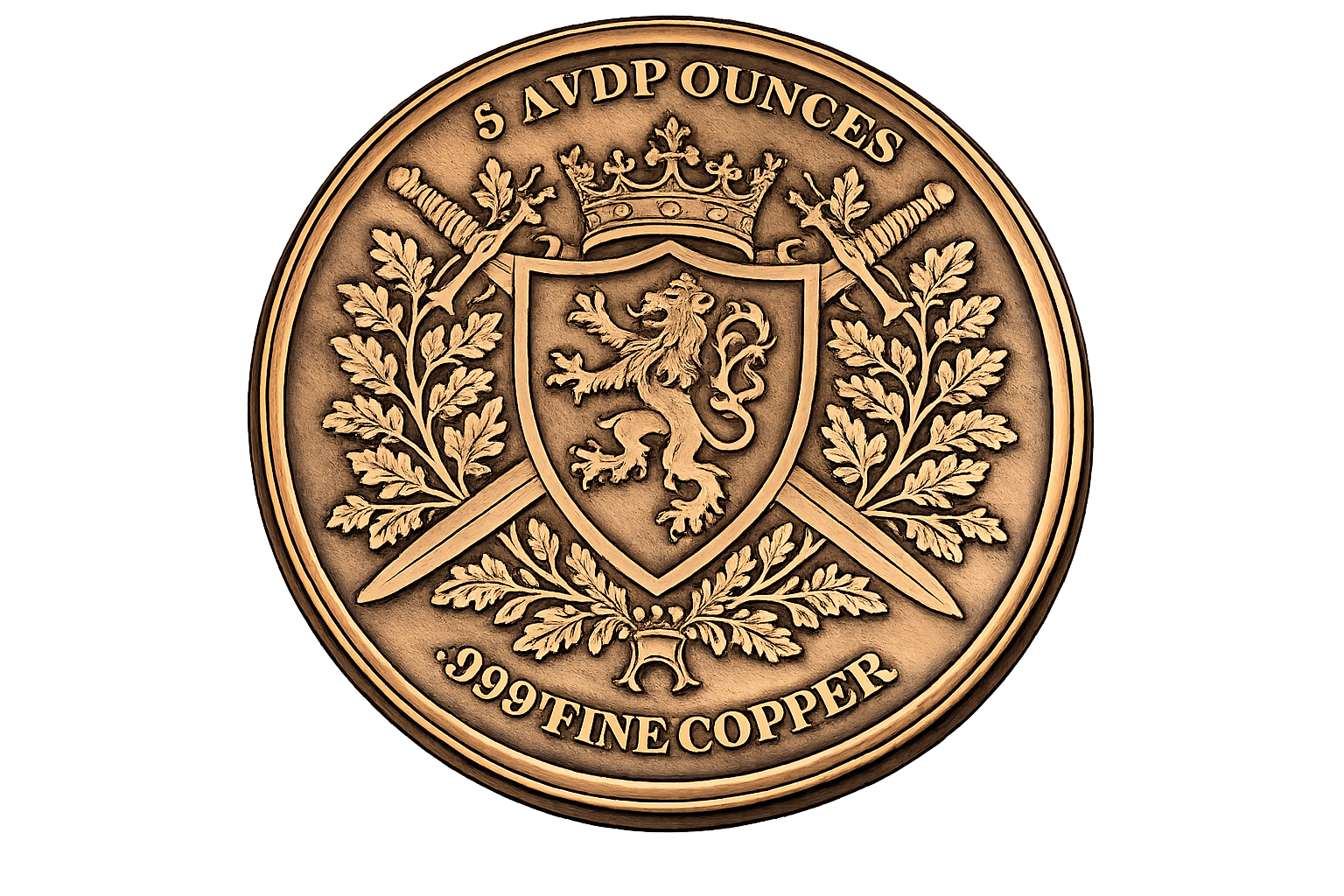 5 oz Copper Round Knight of the Realm Acrylic Case
