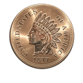 5 oz Copper Round 1877 Indian Head Cent in Acrylic Case