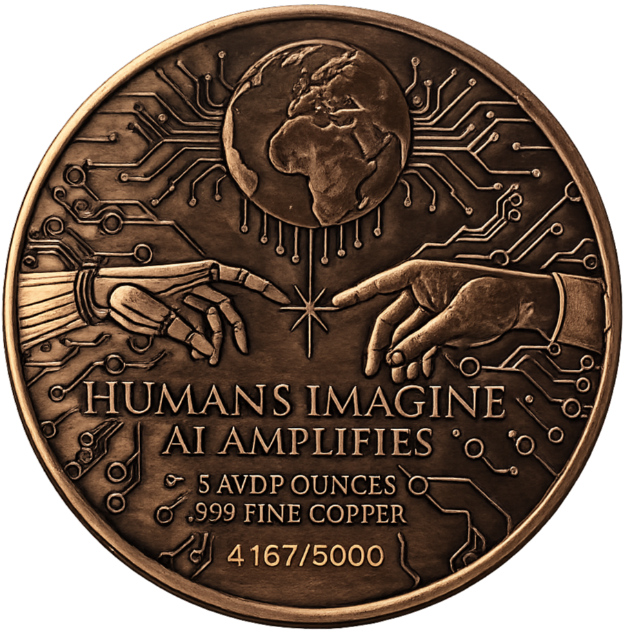 5 oz Copper - AI Amplified Imagination Limited Edition 4167/5000 in Acrylic Case