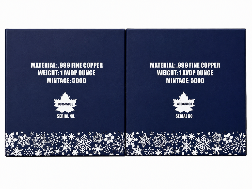 1 oz Copper Winter Maple Limited Edition Numbered Out of 5,000