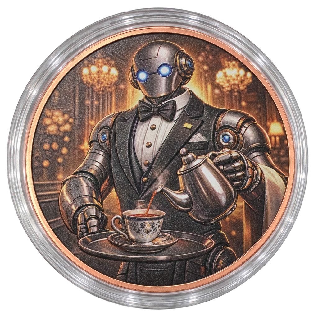 5 oz Copper Round Gearheart the Butler - Steampunk Visions Limited Mintage 5,000