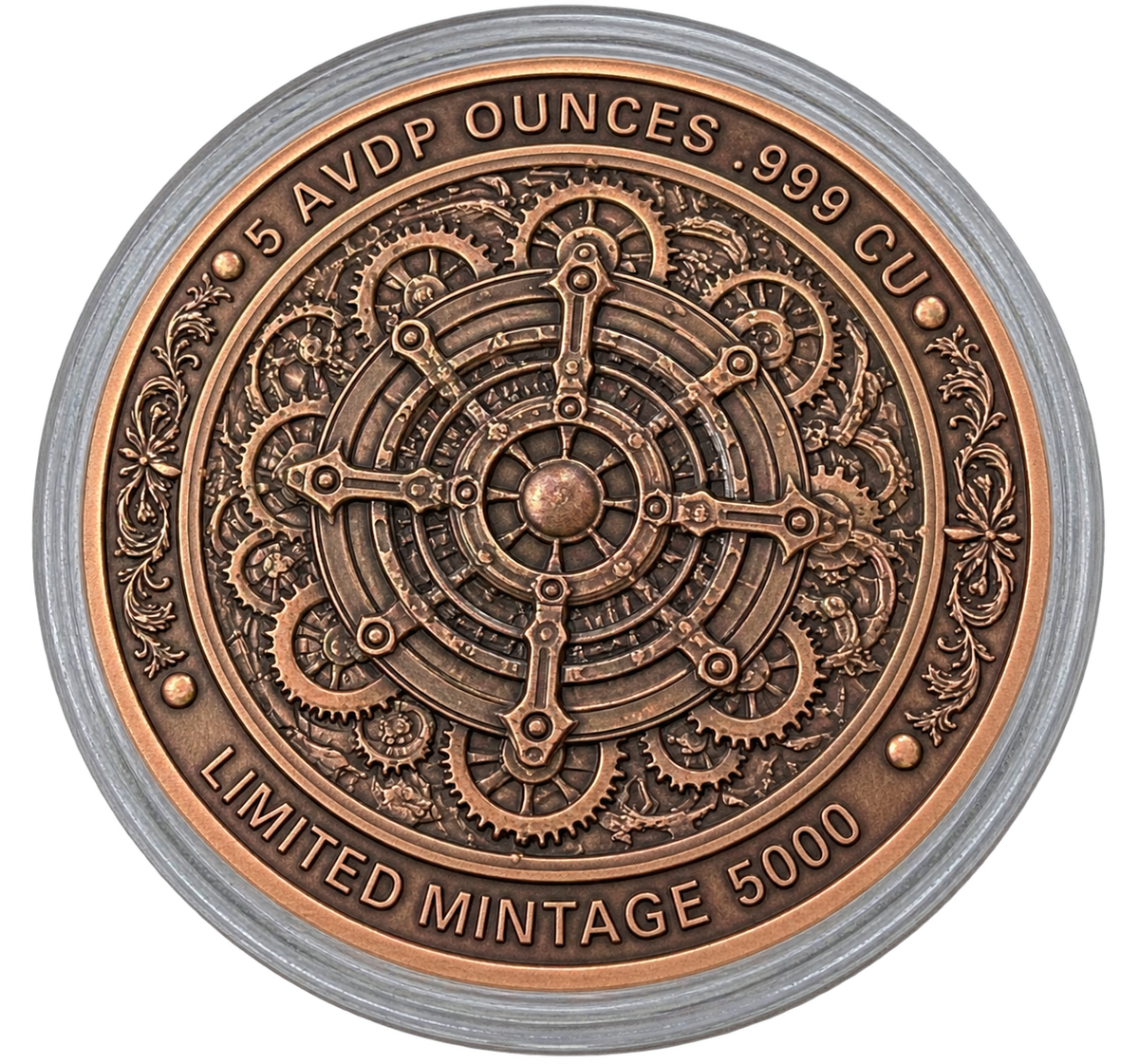 5 oz Copper Round Gearheart the Butler - Steampunk Visions Limited Mintage 5,000