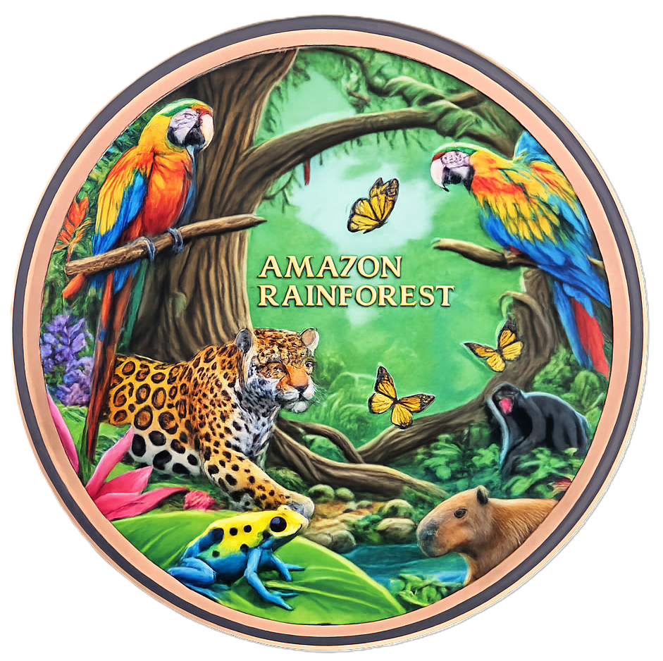 5 oz Copper Amazon Rainforest Natural Wonders with Acrylic Case