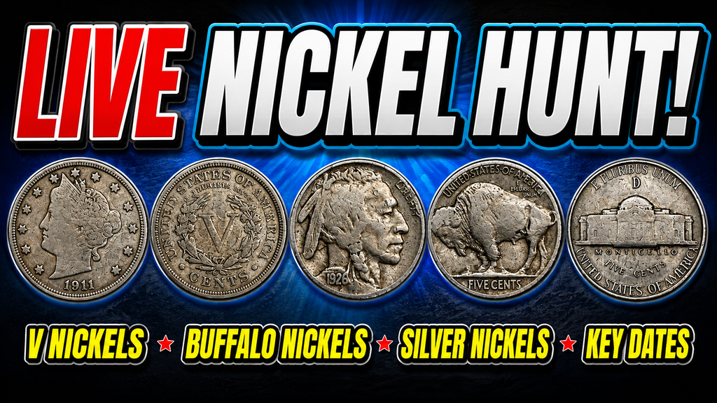 Nickel Hunt with a 5 oz Copper Round