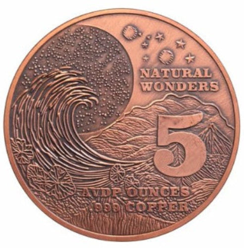 5 oz Copper Great Barrier Reef Natural Wonders with Acrylic Case