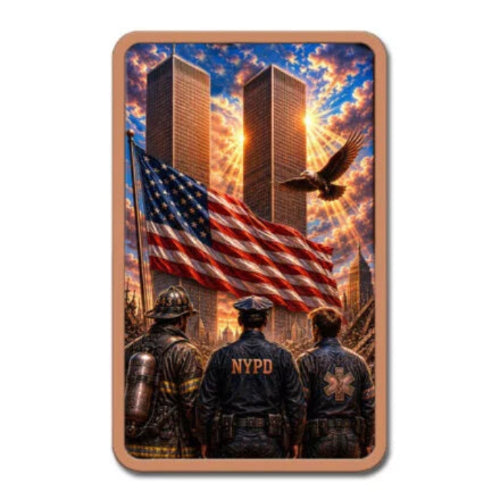 250 grams Copper Bar Never Forget 9/11 - 25 Years of Remembrance