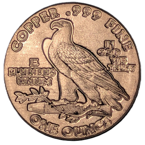 1911 Indian Head Incuse 1 oz Copper Round