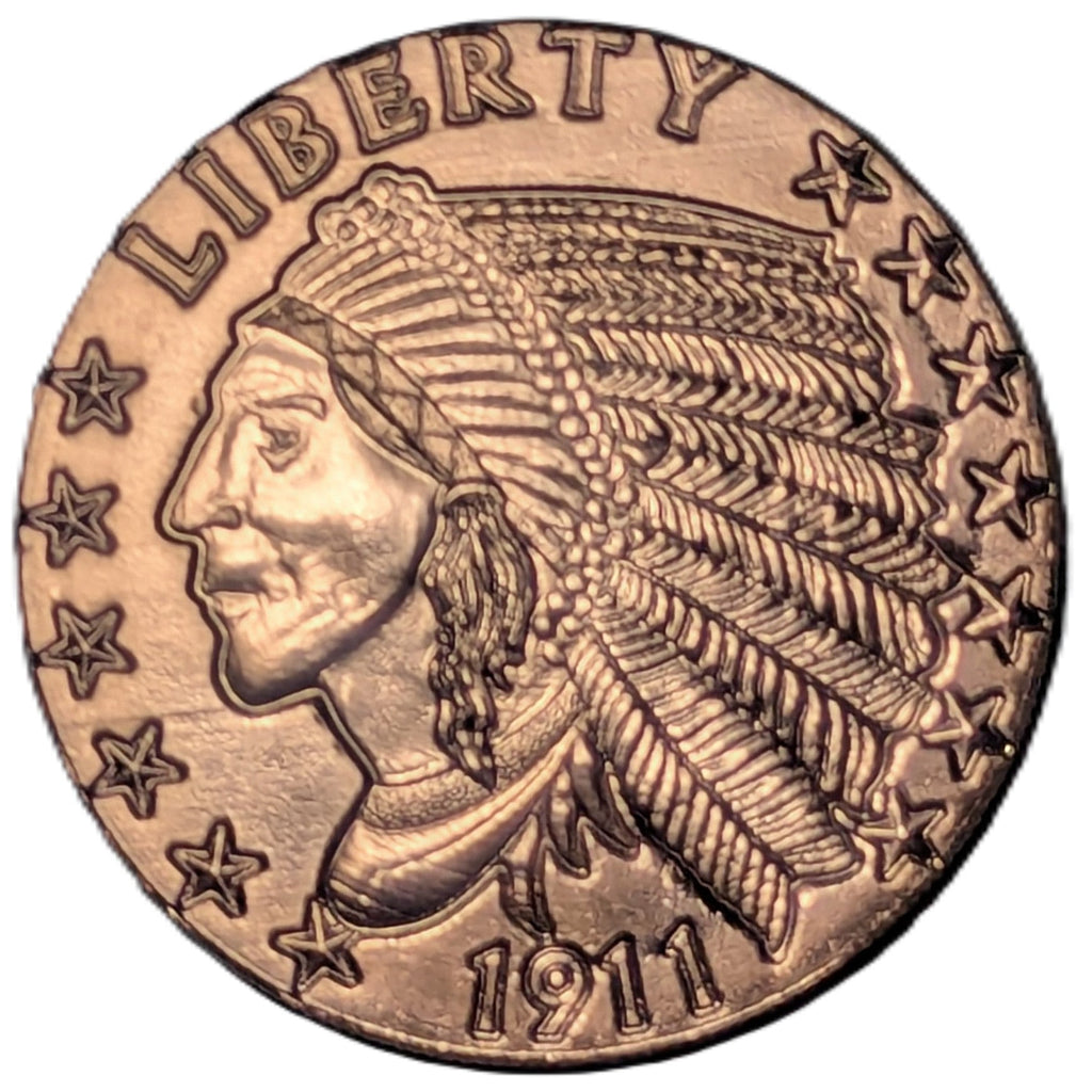 1911 Indian Head Incuse 1 oz Copper Round