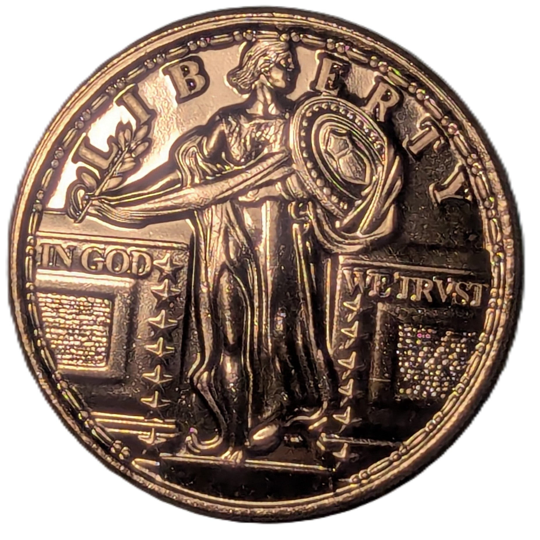 Standing Liberty Quarter 1 oz Copper Round