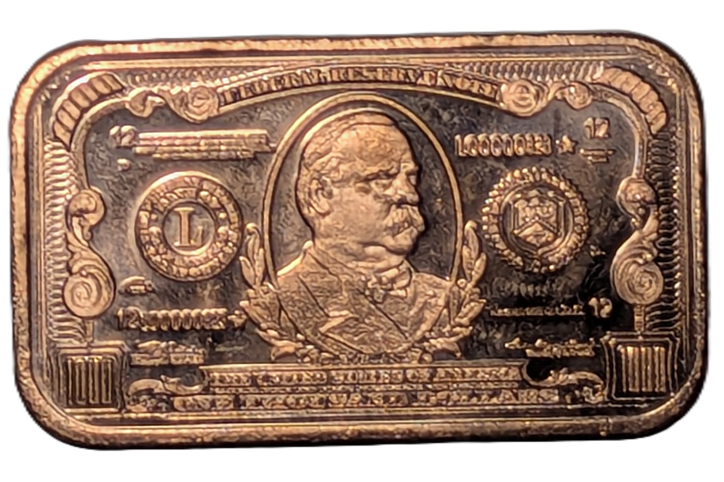 Grover Cleveland $1,000 Note 1 oz Copper Bar
