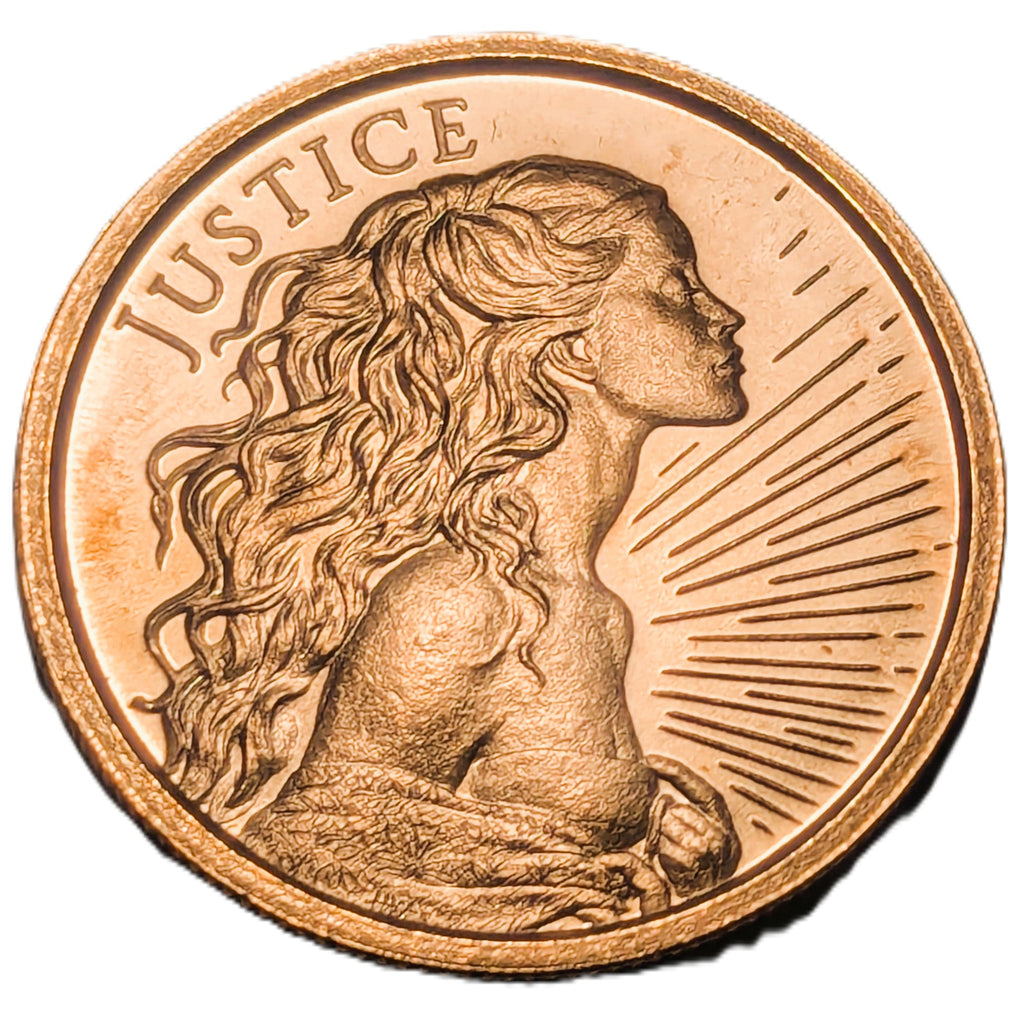 Justice 1 oz Copper Round – Silver Shield Collection