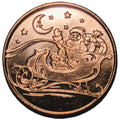 1 oz Copper Round – Santa & Tree Merry Christmas