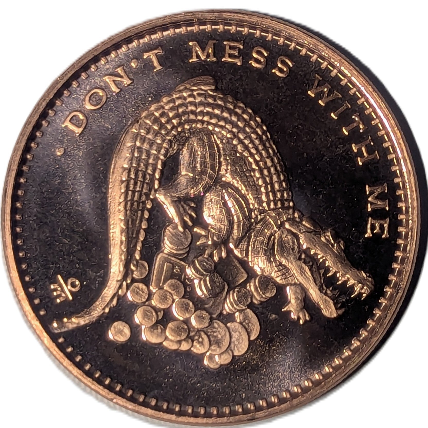 1 oz Copper Round – Don't Mess With Me Alligator