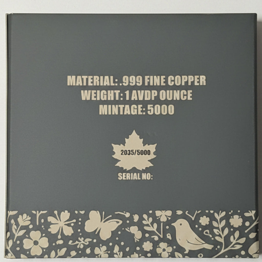 1 oz Copper Spring Maple Limited Edition Numbered out of 5,000 "Diamond Dusted"