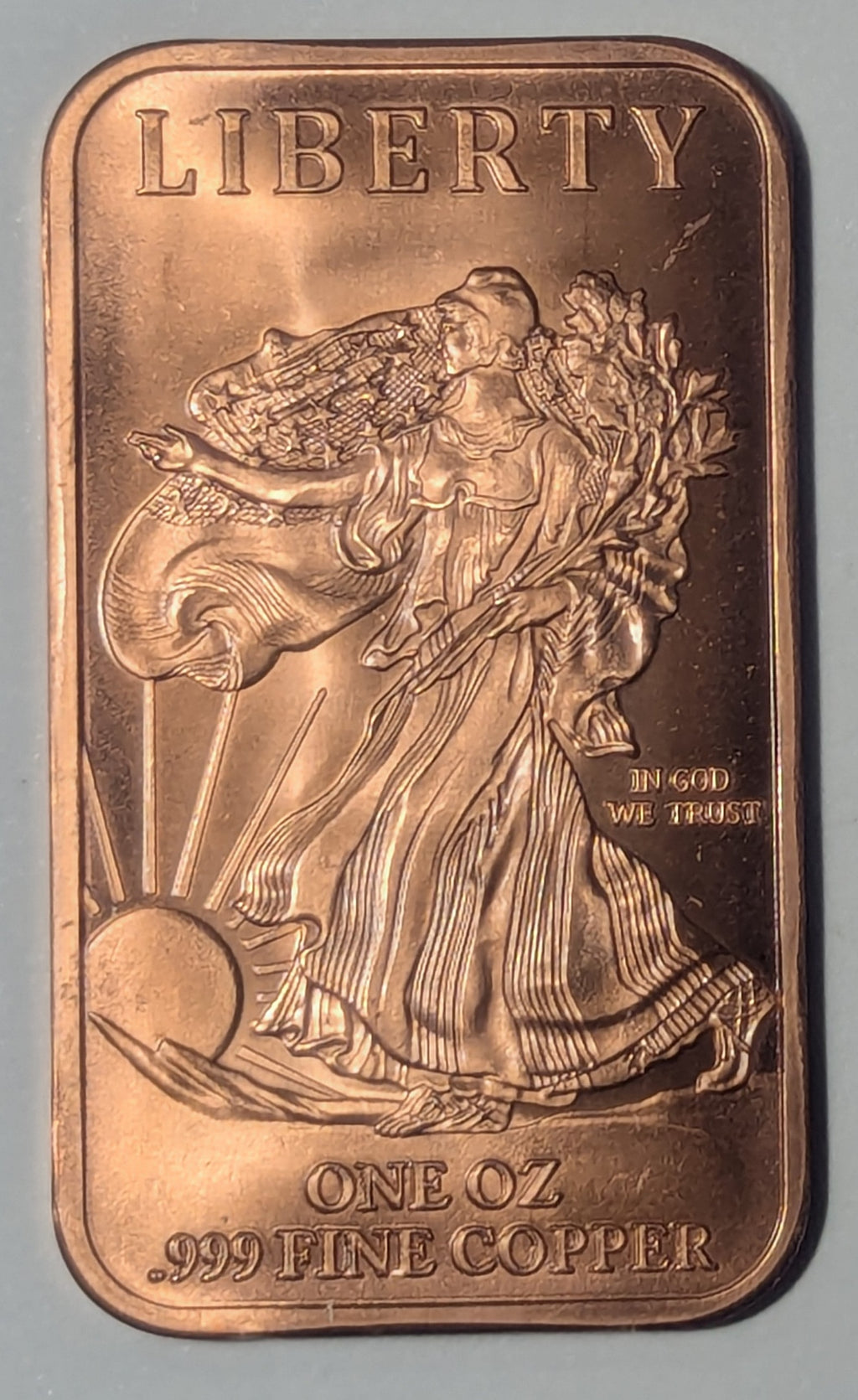 1 oz Copper Bar Walking Liberty & American Eagle