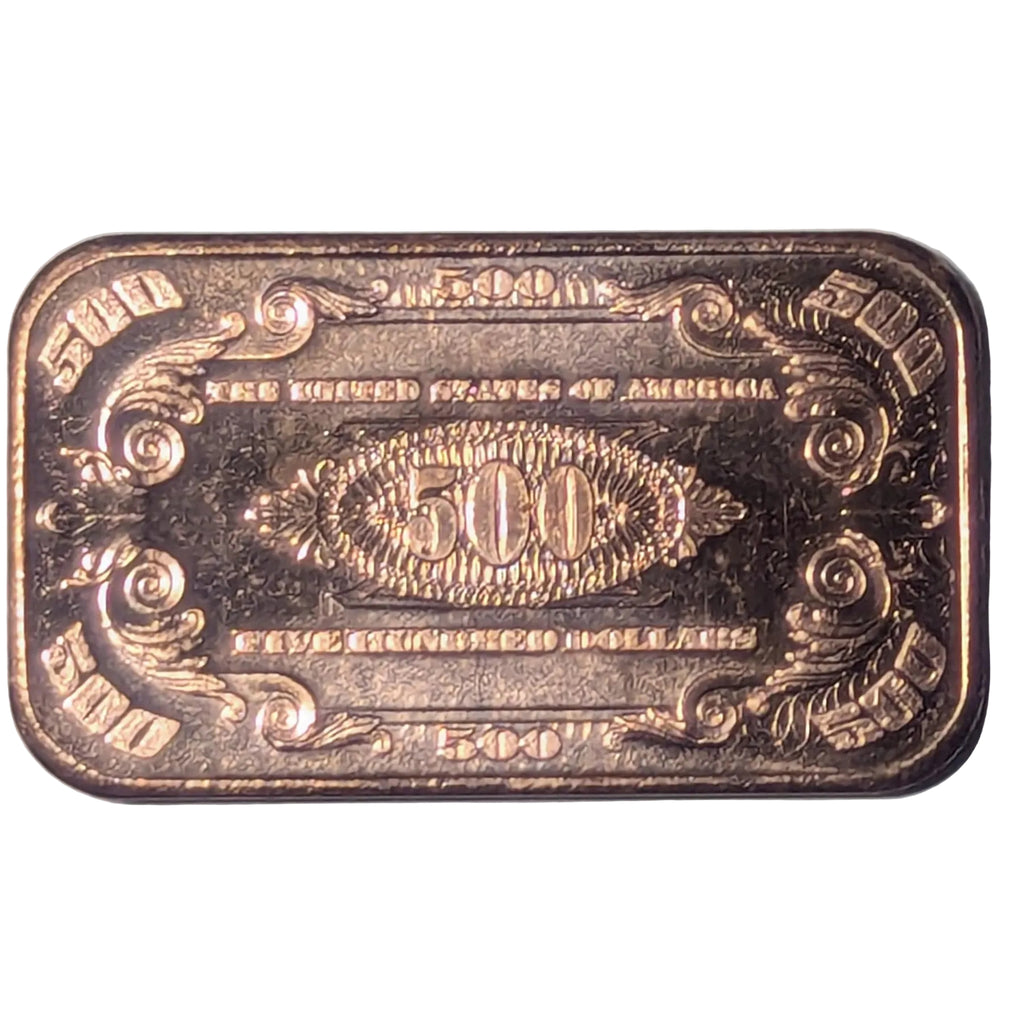 1 oz Copper Bar $500 Banknote William McKinley Non Monetary