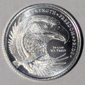 1/10 oz .999 Fine Silver Round - Eagle & American Flag