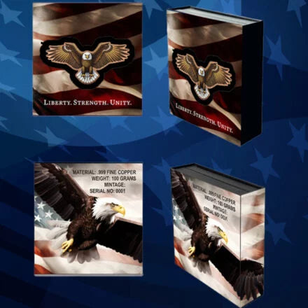 100g Copper Rise of the Eagle Limited Edition Numbered Out of 2,500 in Acrylic Case