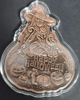3 oz Copper Witch Pumpkin with Acrylic Case