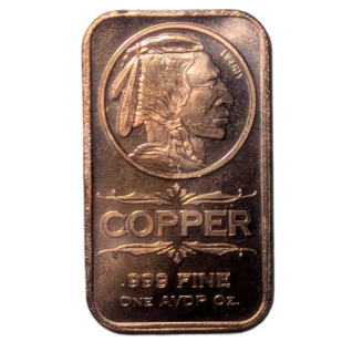 Indian Head 1 oz Copper Bar