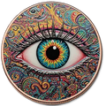 5 oz Copper Round Eye of the Beholder with Acrylic Case