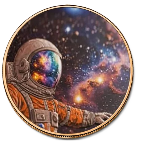5 oz Copper Round Space Commander with Acrylic Case
