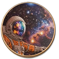5 oz Copper Round Space Commander with Acrylic Case