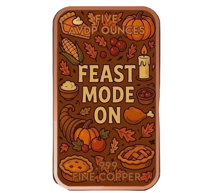 5 oz Copper Bar Thanksgiving Pour Some Gravy on Me with Acrylic Case