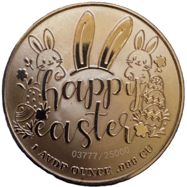 Easter Treasure Hunt 1 oz Proof Colorized Copper Round Limited Edition Numbered Out of 25,000