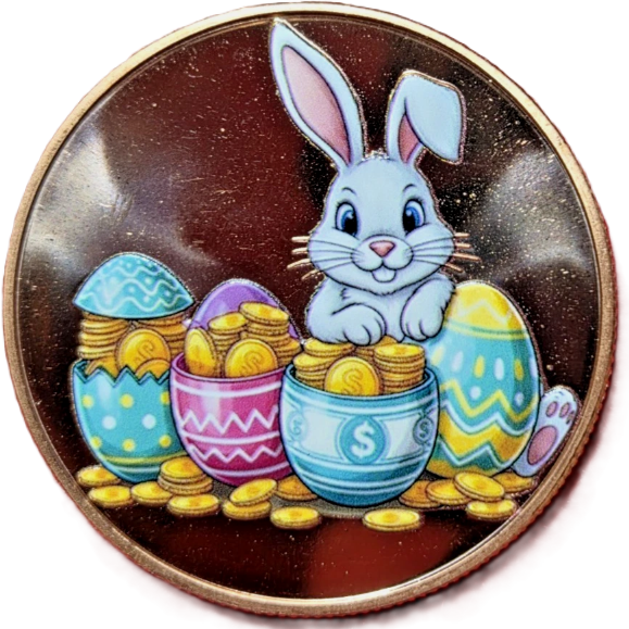 Easter Treasure Hunt 1 oz Proof Colorized Copper Round Limited Edition Numbered Out of 25,000