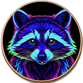5 oz Copper - Mystic Night Raccoon in Acrylic Case