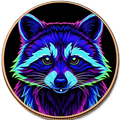 5 oz Copper - Mystic Night Raccoon in Acrylic Case