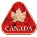 1 oz Red Canada Colorized Copper Triangle with Flag on back