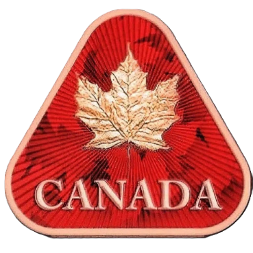1 oz Red Canada Colorized Copper Triangle with Flag on back
