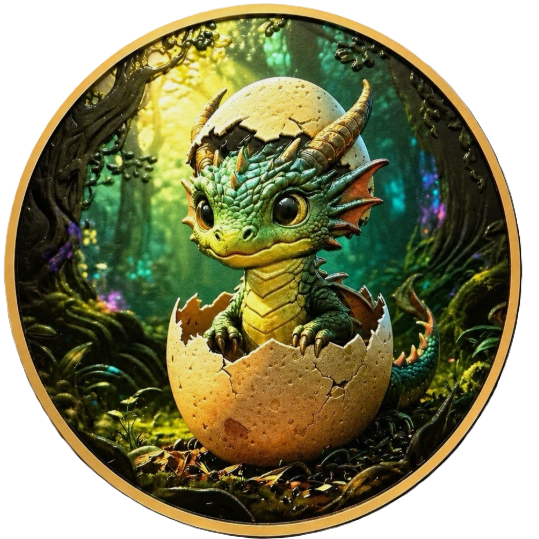 5 oz Copper Adorable Hatching Baby Dragon