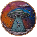 5 oz Copper Beam Me Up Alien UFO with Acrylic Case