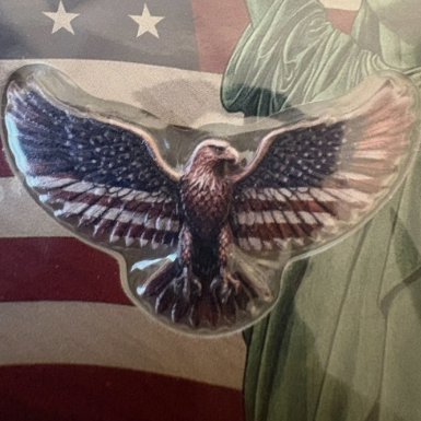 5 Gram .999 Fine Silver Freedom Eagle Bar Sealed in a Themed Assay Card