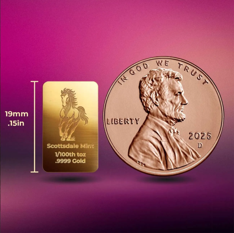 1/100th Troy Ounce Gold Bar Scottsdale Mint 2026 Lunar Year of the Horse