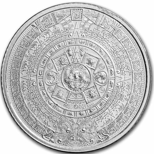 1/10 Troy Ounce .999 Fine Silver Aztec Calendar Round